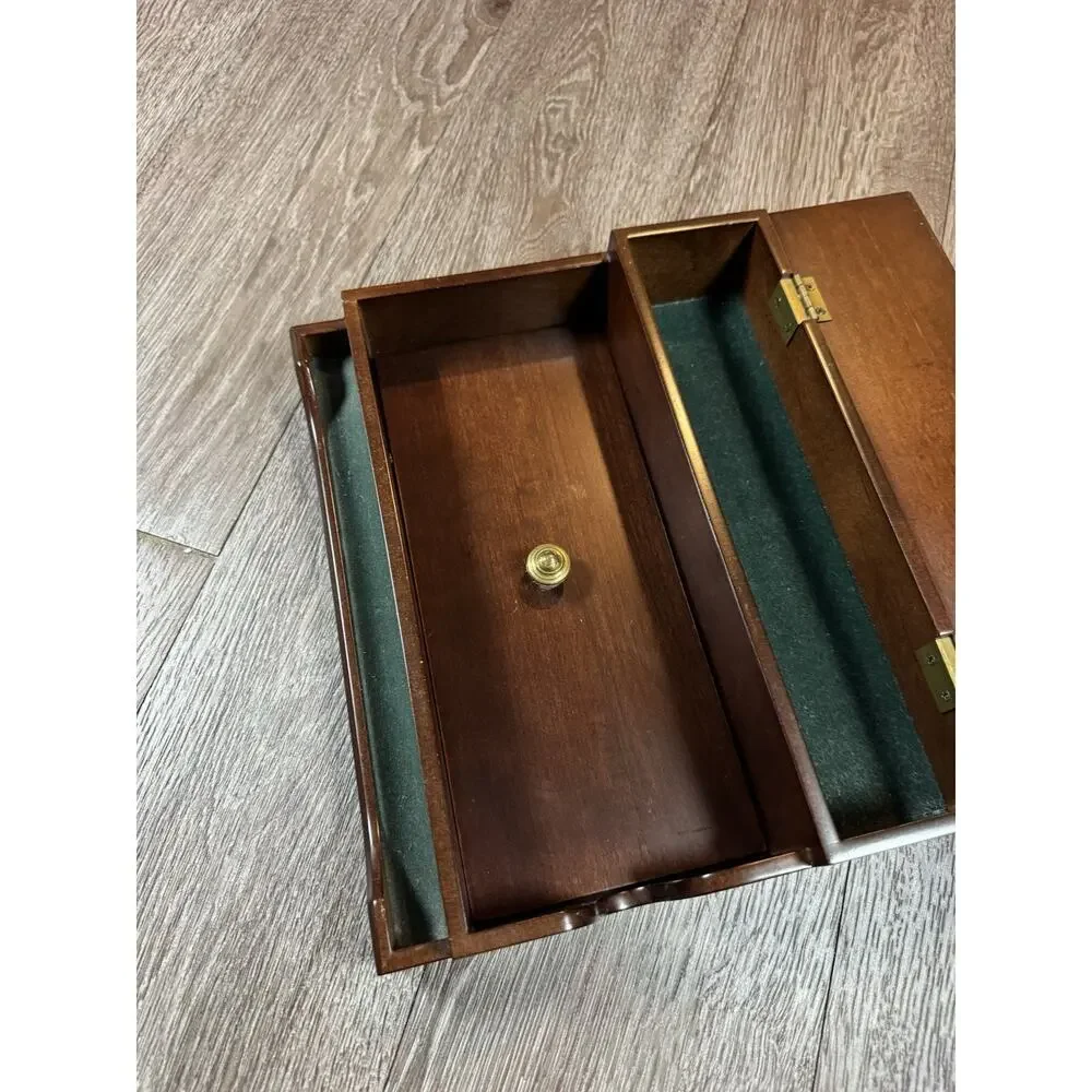 Bombay Company Wooden Desk Organizer Mail Sorter 1996 Hidden Compartment